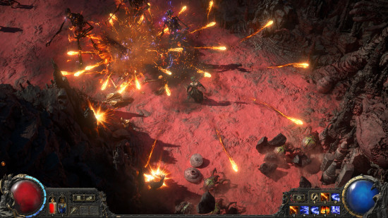 Best RPG games: a sorceror casting fiery spells in Path of Exile 2